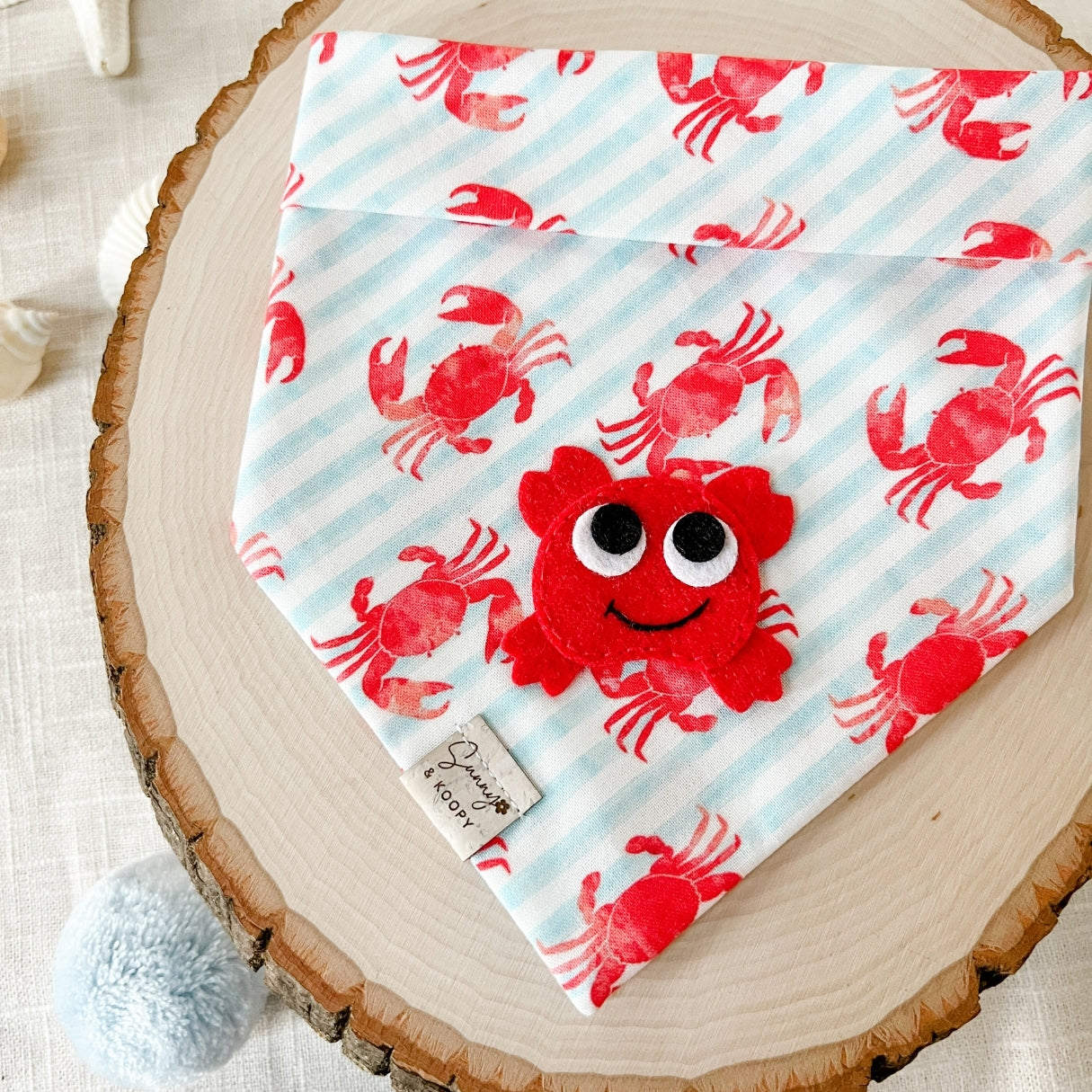 Crabby Stripes Dog Bandana