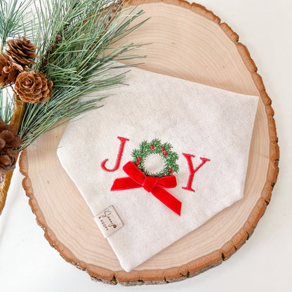 Joy Embroidered Dog Bandana