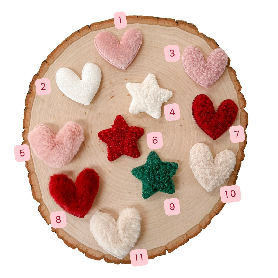 Velvet and Teddy Heart Stars Appliques