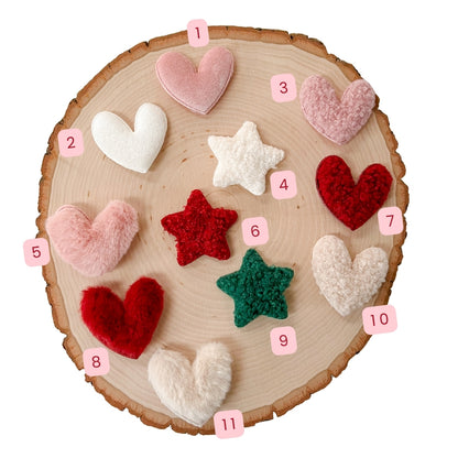 Velvet and Teddy Heart Stars Appliques