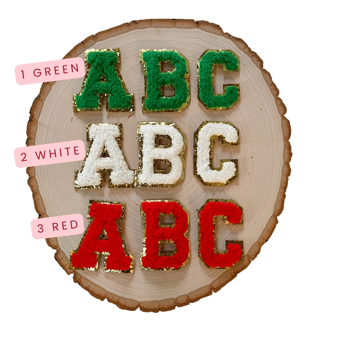 Christmas Chenille Letter Patches
