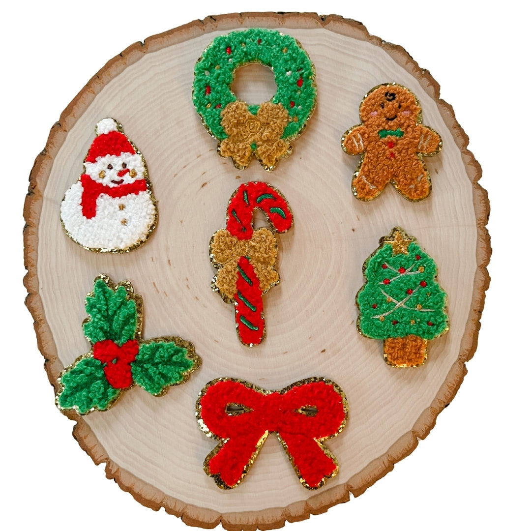 Christmas Chenille Iron On Patches