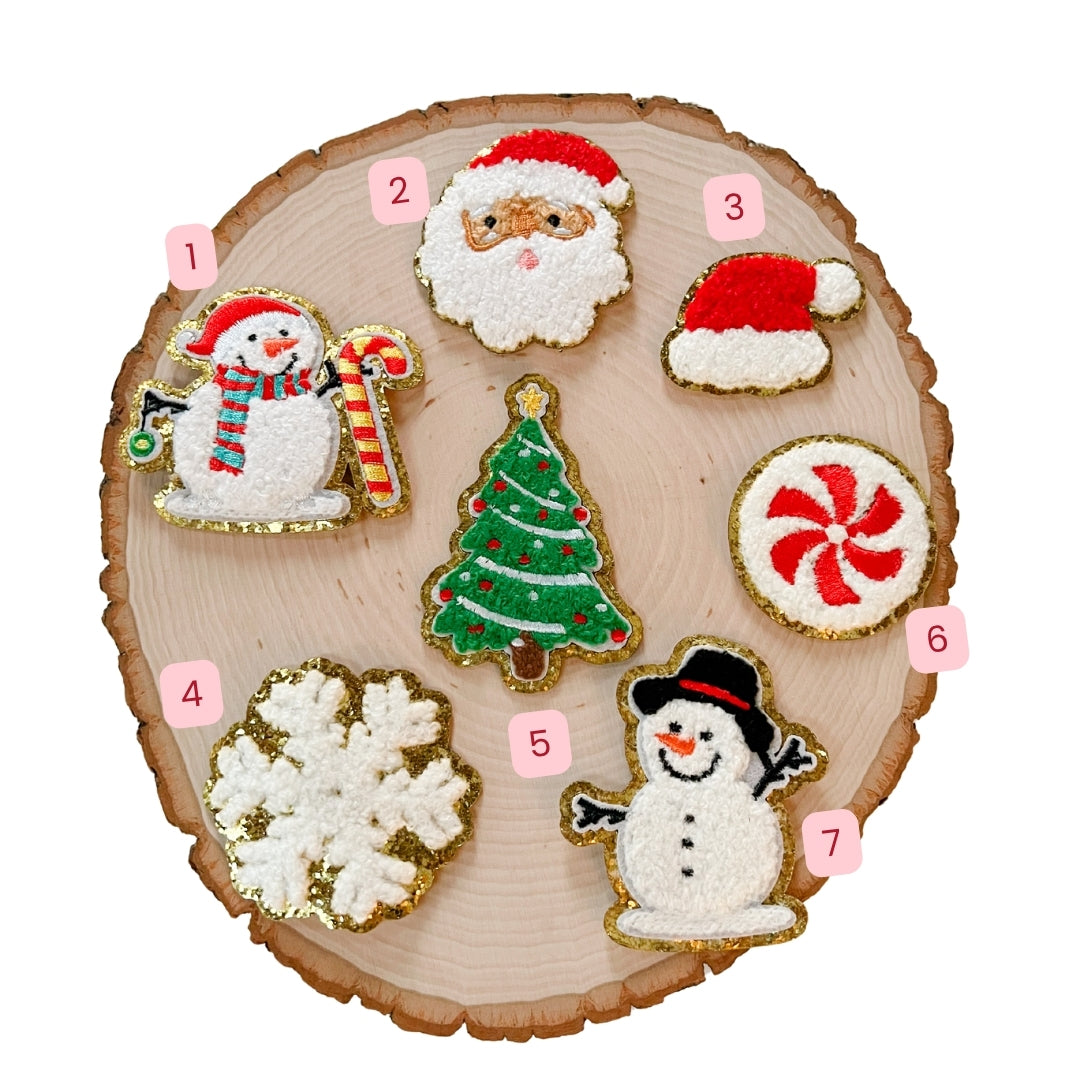 Christmas Chenille Iron On Patches