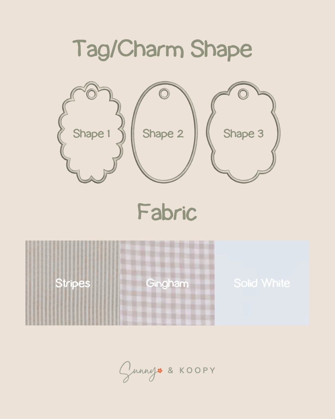 Doodle Embroidered Bag Tag/Charm